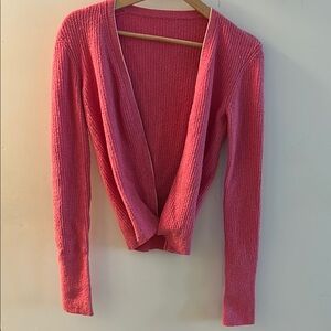 Jacquemus Pink Ribbed Cardigan small xs